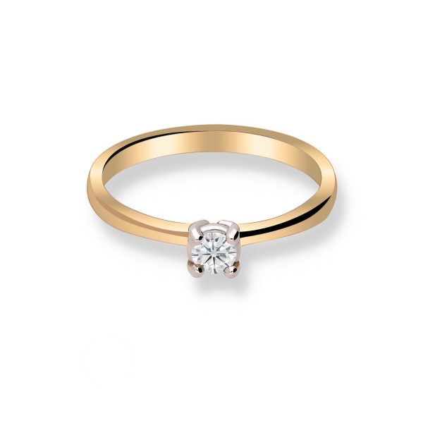 Pierścionek Złoty Z Brylantem 0,15ct RS0389