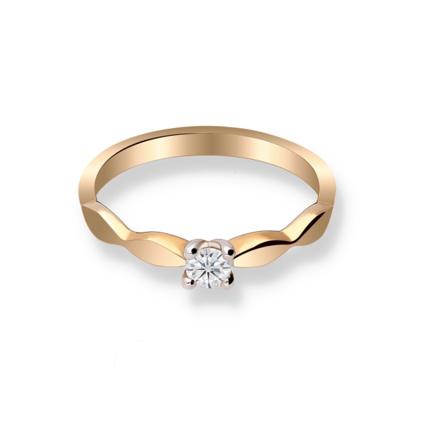 Pierścionek Złoty Z Brylantem 0,15ct RS0360