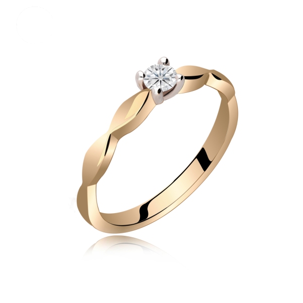 Pierścionek Złoty Z Brylantem 0,15ct RS0360