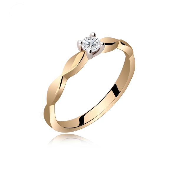 Pierścionek Złoty Z Brylantem 0,15ct RS0360