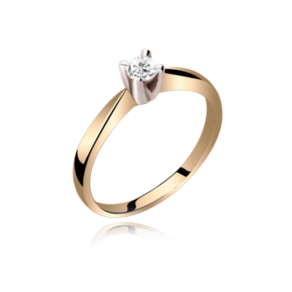 Pierścionek Złoty Z Brylantem 0,15ct RS0195
