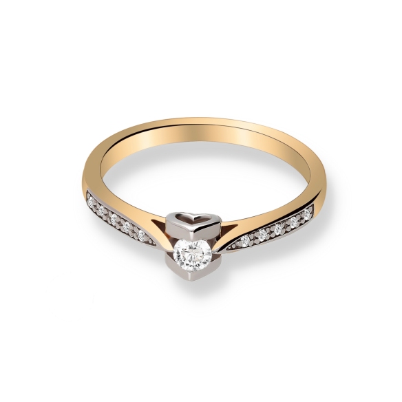 Pierścionek Złoty Z Brylantami 0,15ct RS0383BIS