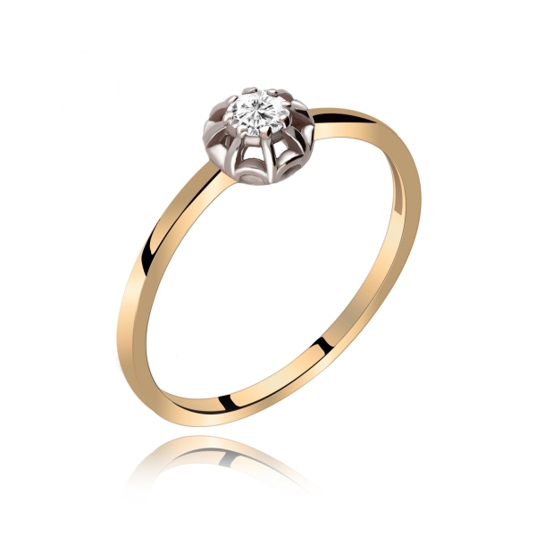 Pierścionek Złoty Z Brylantem 0,10ct RS0060