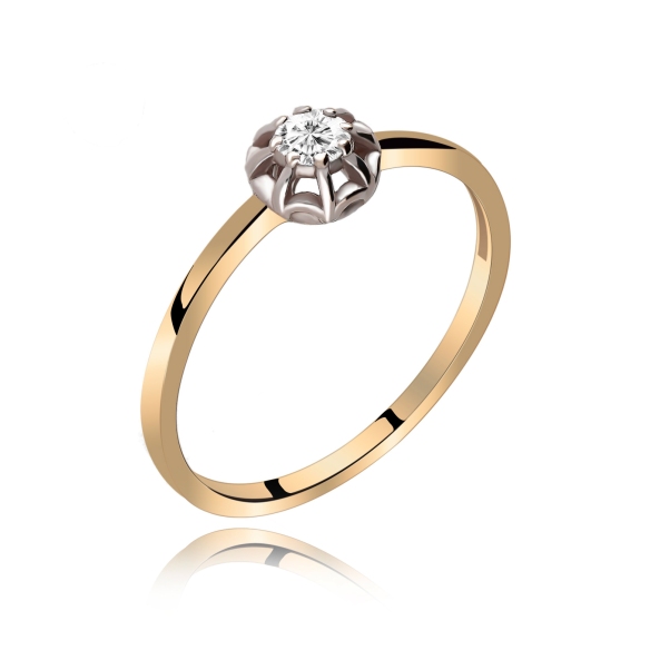 Pierścionek Złoty Z Brylantem 0,10ct RS0060