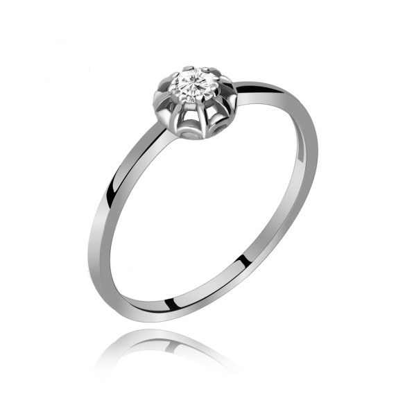 Pierścionek Złoty Z Brylantem 0,10ct RS0060