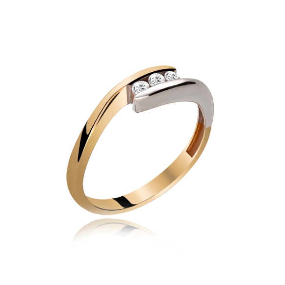 Pierścionek Złoty Z Brylantami 0,09ct RS0027