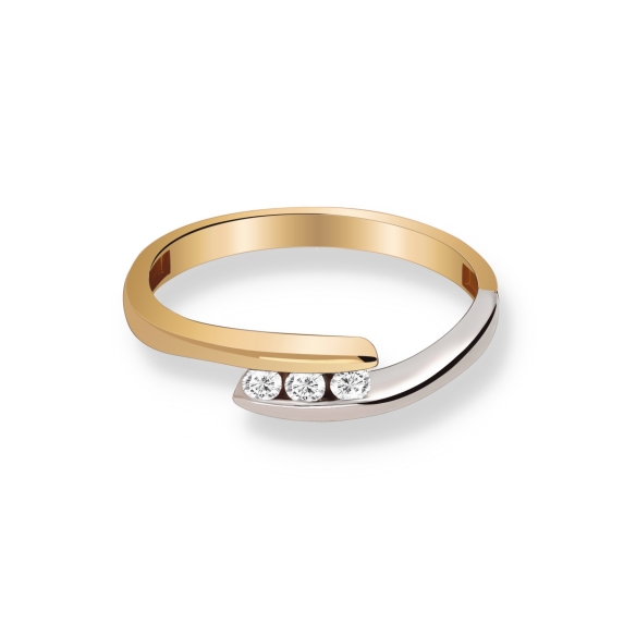 Pierścionek Złoty Z Brylantami 0,09ct RS0027