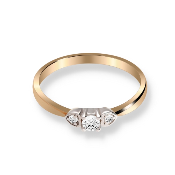 Pierścionek Złoty Z Brylantami 0,13ct RS0264