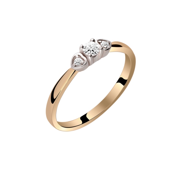 Pierścionek Złoty Z Brylantami 0,13ct RS0264