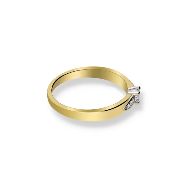 Pierścionek Złoty Z Brylantami 0,13ct RS0402