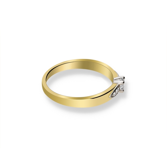 Pierścionek Złoty Z Brylantami 0,13ct RS0402