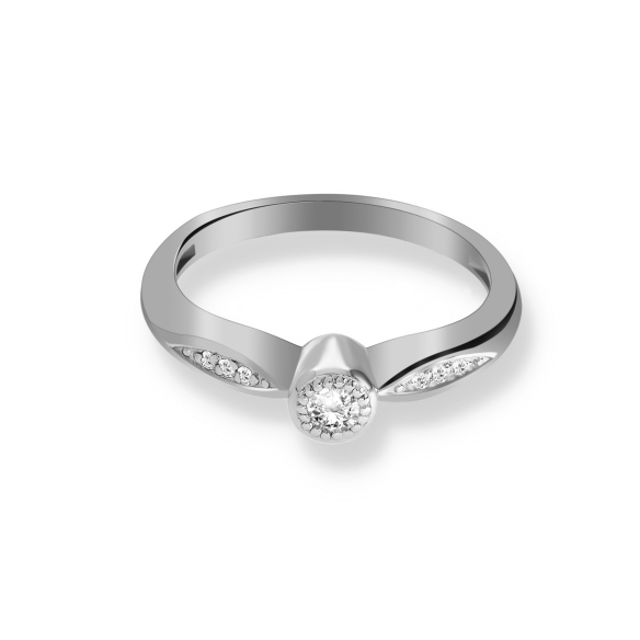 Pierścionek Złoty Z Brylantami 0,13ct RS0006