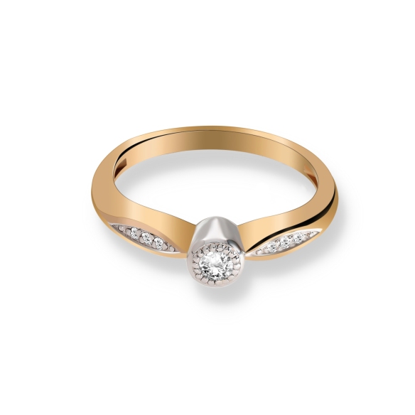 Pierścionek Złoty Z Brylantami 0,13ct RS0006