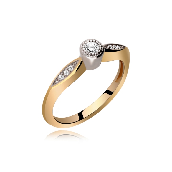 Pierścionek Złoty Z Brylantami 0,13ct RS0006