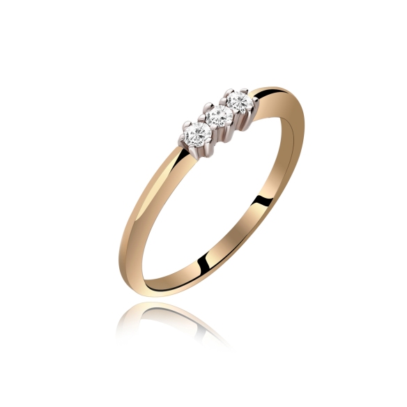 Pierścionek Złoty Z Brylantami 0,12ct RS0052
