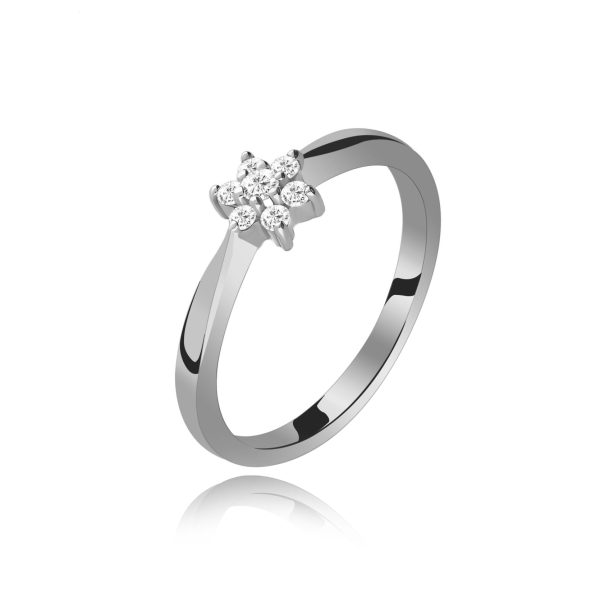 Pierścionek Złoty Z Brylantami 0,12ct RS0372