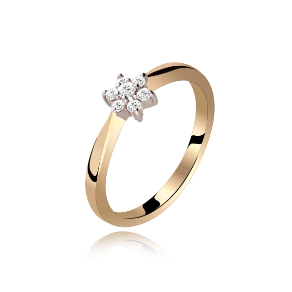Pierścionek Złoty Z Brylantami 0,12ct RS0372