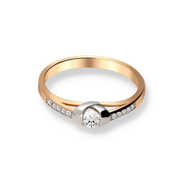 Pierścionek Złoty Z Brylantami 0,20ct RS0256