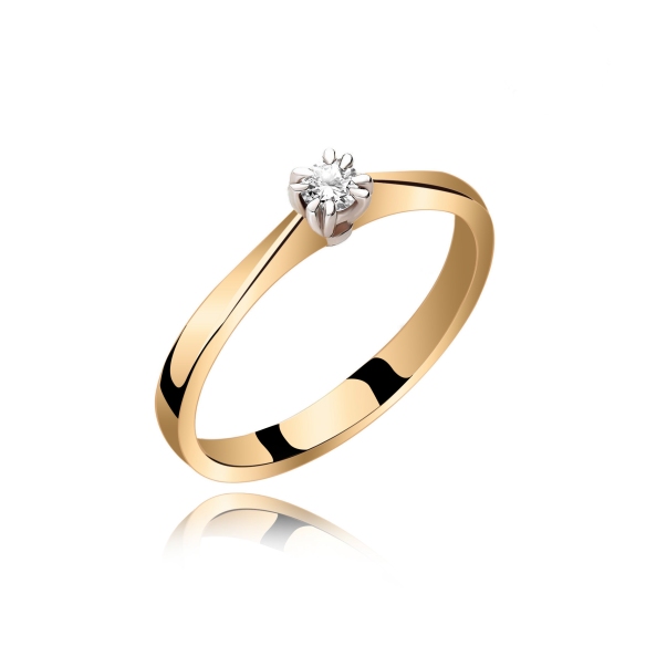 Złoty Pierścionek Z Brylantem 0,15ct RS0408
