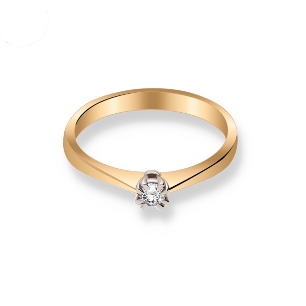 Złoty Pierścionek Z Brylantem 0,15ct RS0408