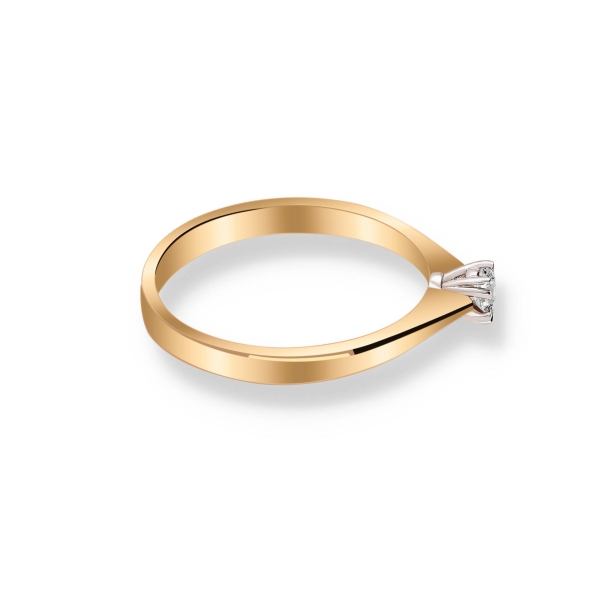 Złoty Pierścionek Z Brylantem 0,15ct RS0408