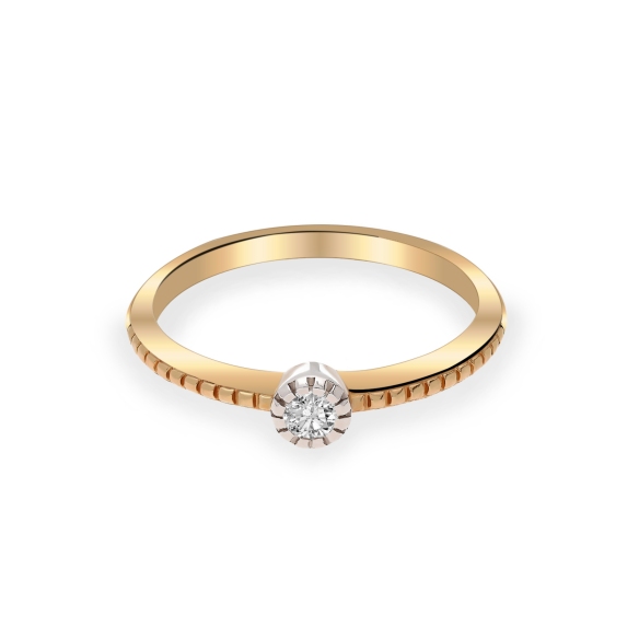 Złoty Pierścionek Z Brylantem 0,10ct RS0416