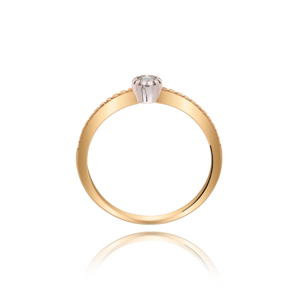 Złoty Pierścionek Z Brylantem 0,10ct RS0416