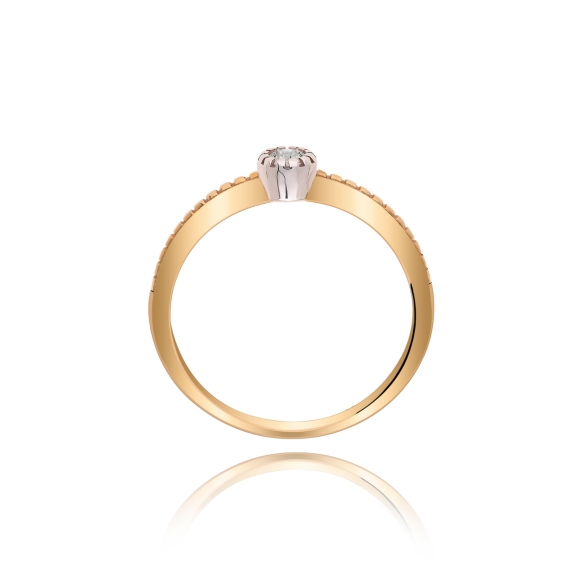 Złoty Pierścionek Z Brylantem 0,10ct RS0416
