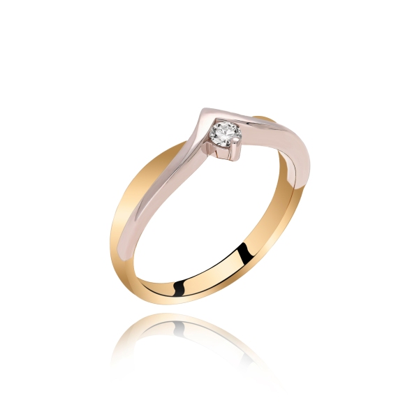 Złoty Pierścionek Z Brylantem 0,10ct RS0009