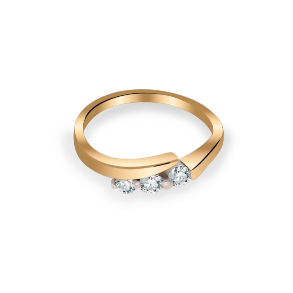 Złoty Pierścionek Z Brylantami 0,19ct RS0199