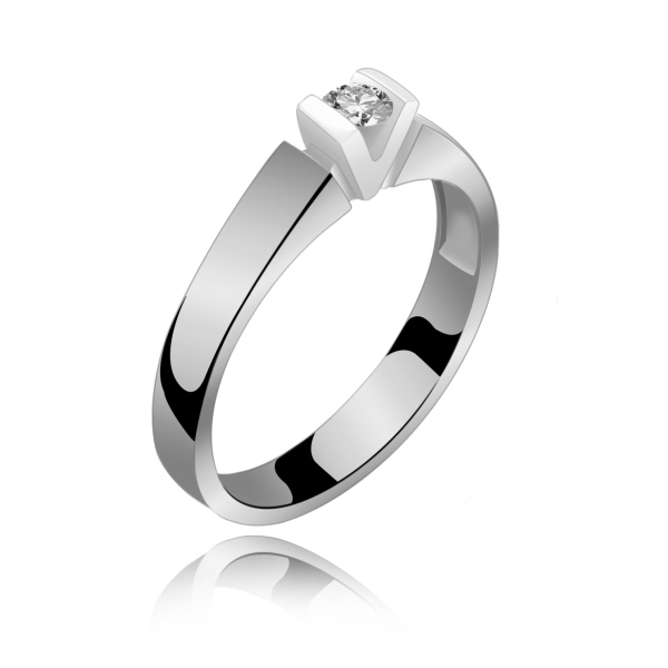 Pierścionek Złoty Z Brylantem 0,10ct RS0198