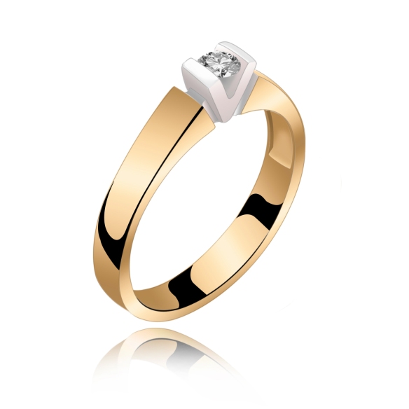 Pierścionek Złoty Z Brylantem 0,10ct RS0198
