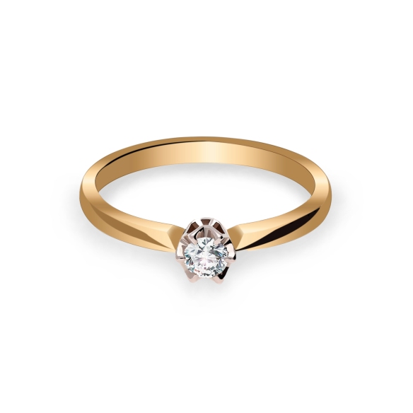 Pierścionek Złoty Z Brylantem 0,15ct RS0488