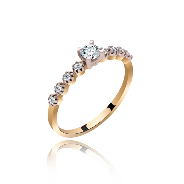 Pierścionek Złoty Z Brylantami 0,27ct RS0308