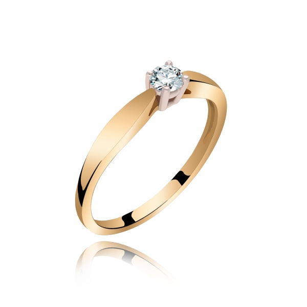 Pierścionek Złoty Z Brylantem 0,15ct RS0346