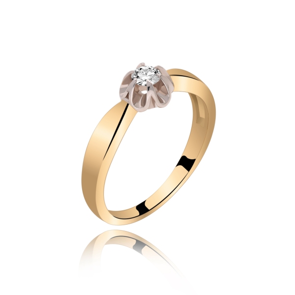 Pierścionek Złoty Z Brylantem 0,15ct RS0180