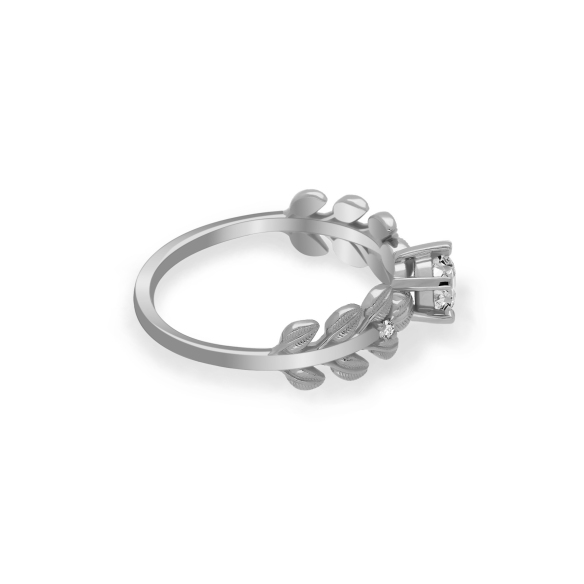 Złoty Pierścionek Z Moissanitem i Brylantami RSM0005