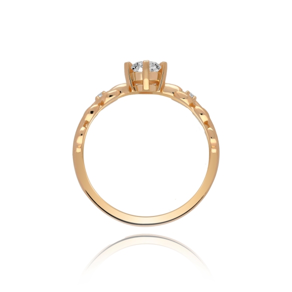Złoty Pierścionek Z Moissanitem i Brylantami RSM0005
