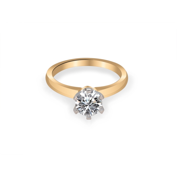 Złoty Pierścionek Z Moissanitem 1,00ct RS0226