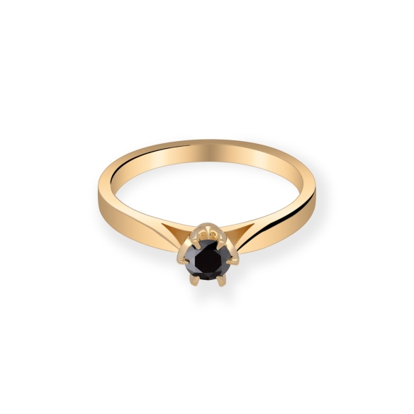 Pierścionek Z Czarnym Brylantem 0,25ct RS0336
