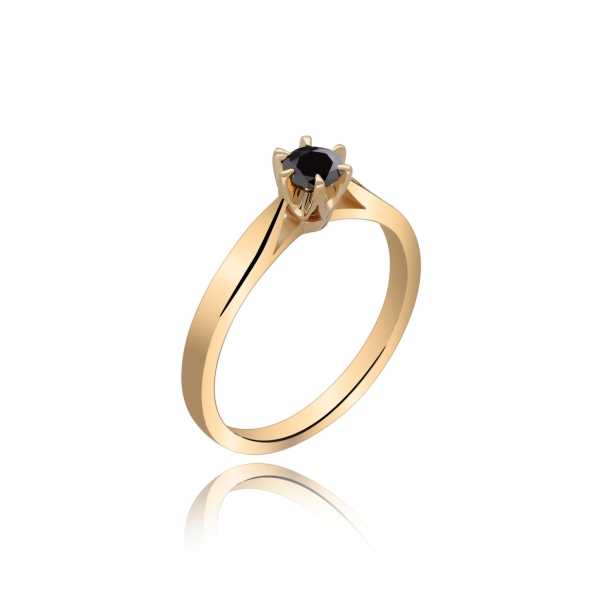 Pierścionek Z Czarnym Brylantem 0,25ct RS0336