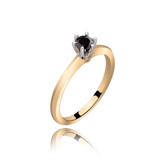 Pierścionek Z Czarnym Brylantem 0,25ct RS0226
