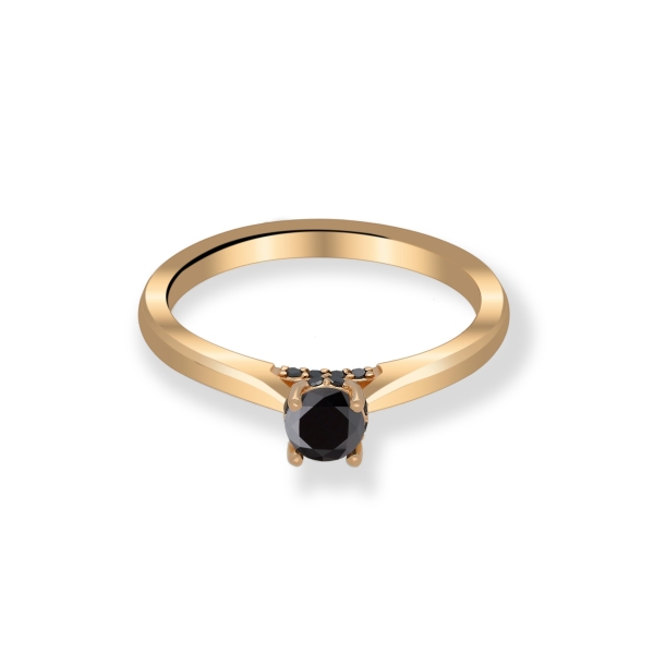 Złoty Pierścionek Czarne Brylanty 0,32 ct RS0000