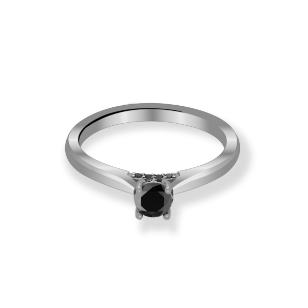 Złoty Pierścionek Czarne Brylanty 0,32 ct RS0000