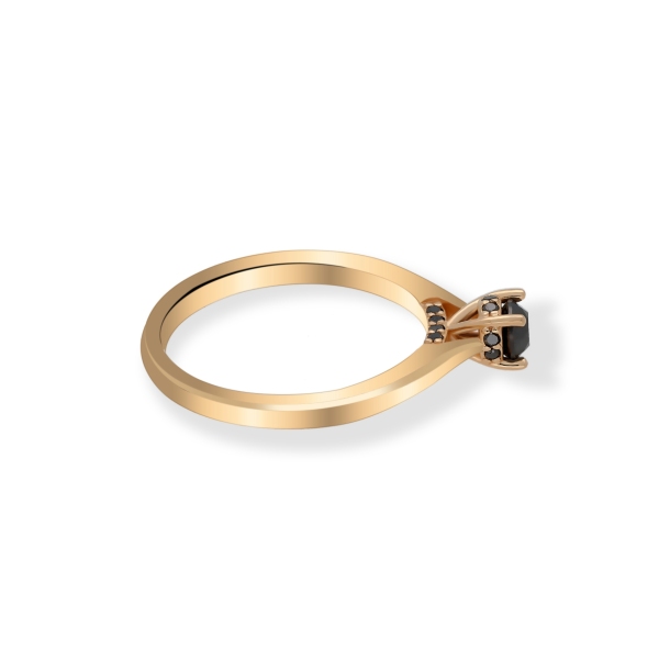 Złoty Pierścionek Czarne Brylanty 0,32 ct RS0000