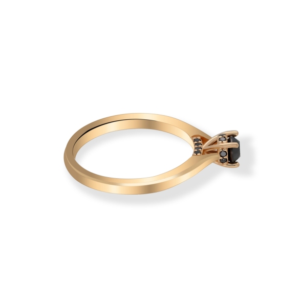 Złoty Pierścionek Czarne Brylanty 0,32 ct RS0000