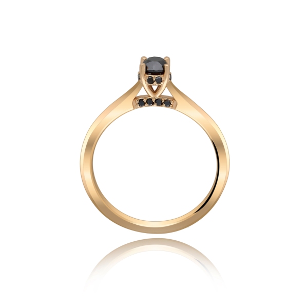 Złoty Pierścionek Czarne Brylanty 0,32 ct RS0000