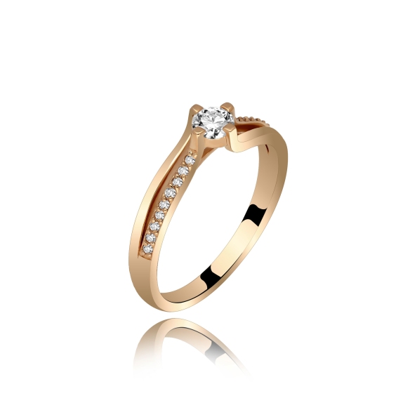 Złoty Pierścionek Z Brylantami 0,34 ct RSR011