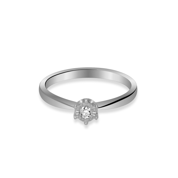 Pierścionek Złoty Z Brylantem 0,06ct RSDI348