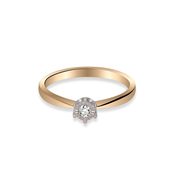 Pierścionek Złoty Z Brylantem 0,06ct RSDI348